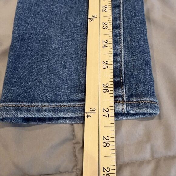 Good American Good Legs Stovepipe Jeans Medium Whisker Wash Size 4 - Picture 13 of 14